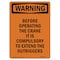 Signmission OSHA Warning Sign, 10" Height, Rigid Plastic, Before Operating Extend The Outriggers, Portrait OS-WS-P-710-V-13613 - alternate 1